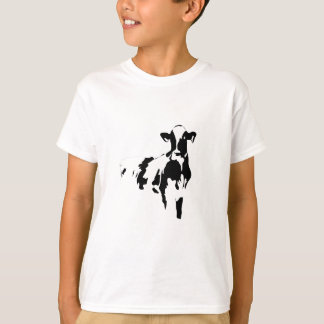 zwarte en witte koe t-shirt