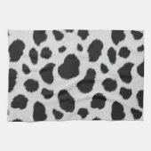 Zwarte en witte koe vlekken patroonpeltextuur theedoek (Horizontaal)