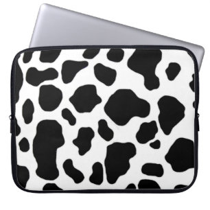 Zwarte en witte koeienbeschermhoes voor laptop sleeve