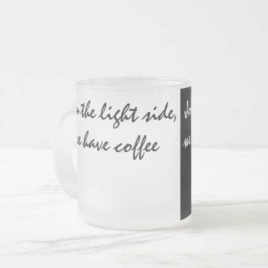 Zwarte en witte koffie matglas koffiemok (Voorkant links)