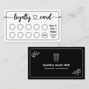 Zwarte en witte koffie Winkel toevoegen Je Logo Klantenkaartje