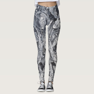 Zwarte en witte koi vis leggings