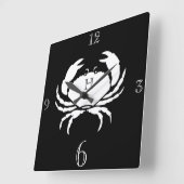 Zwarte en witte krab, zwart, zwart, zwart, zwart, vierkante klok (Hoek)