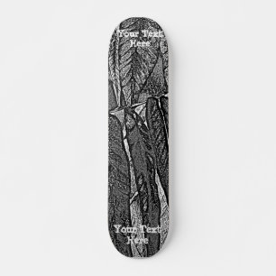zwarte en witte krommen modern abstract bladontwer skateboard