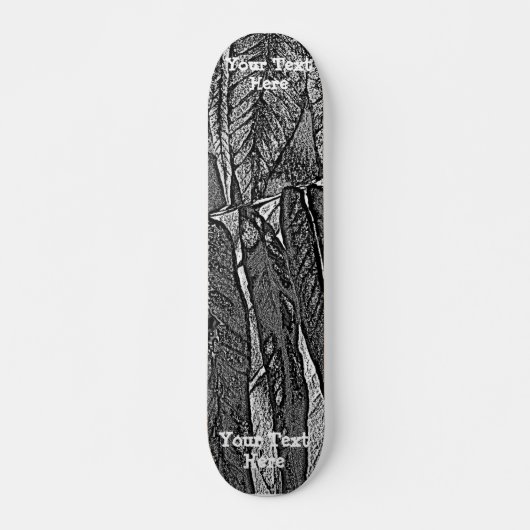 zwarte en witte krommen modern abstract bladontwer skateboard (Voorkant)