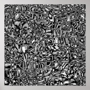 Zwarte en witte kubussen poster