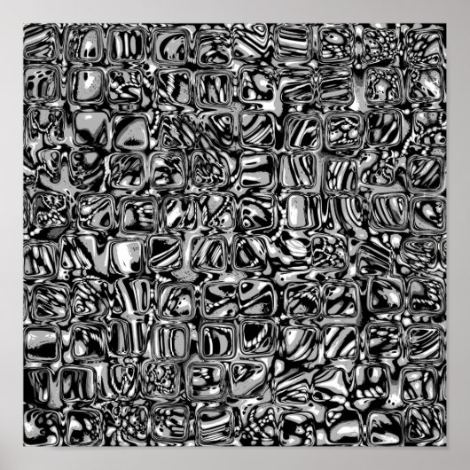 Zwarte en witte kubussen poster (Voorkant)