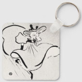 Zwarte en witte kunst Jane Avril van Toulouse Laut Sleutelhanger (Achterkant)
