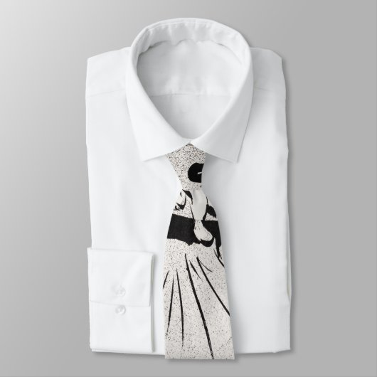 Zwarte en witte kunst Jane Avril van Toulouse Laut Stropdas (Gebonden)