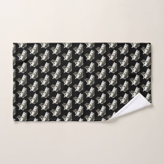 Zwarte en witte largemouth Bass Vist Mannen Bad Handdoek (Handdoek)