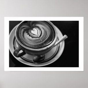 Zwarte en witte latte poster