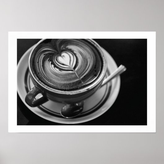 Zwarte en witte latte poster (Voorkant)