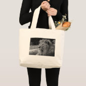 Zwarte en witte leeuw - Wilde dieren Grote Tote Bag (Voorkant (product))