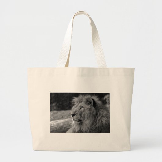 Zwarte en witte leeuw - Wilde dieren Grote Tote Bag (Voorkant)