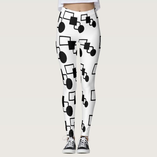 Zwarte en witte Leggings (Voorkant)