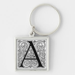 Zwarte en witte letter "A" - Sleutelhanger