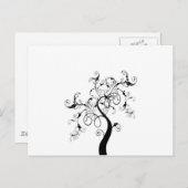 Zwarte en witte levensboom briefkaart (Voorkant / Achterkant)