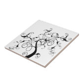 Zwarte en witte levensboom tegeltje (Zijkant)