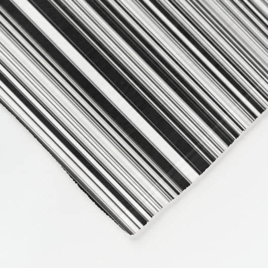 Zwarte en witte lijnen fleece deken (Hoek)