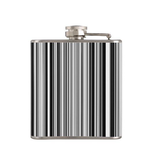 Zwarte en witte lijnen heupfles (Achterkant)