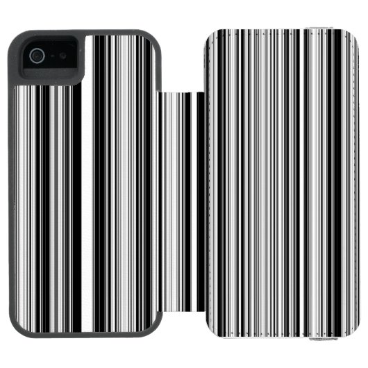 Zwarte en witte lijnen incipio iPhone portemonnee hoesje (Agenda Open)