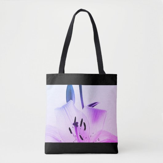 Zwarte en witte Lily Miami Black Rim Canvas tas (Voorkant)