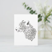 Zwarte en witte luipaard briefkaart (Staand voorkant)
