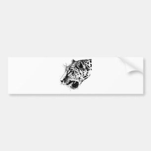 Zwarte en witte luipaard bumpersticker