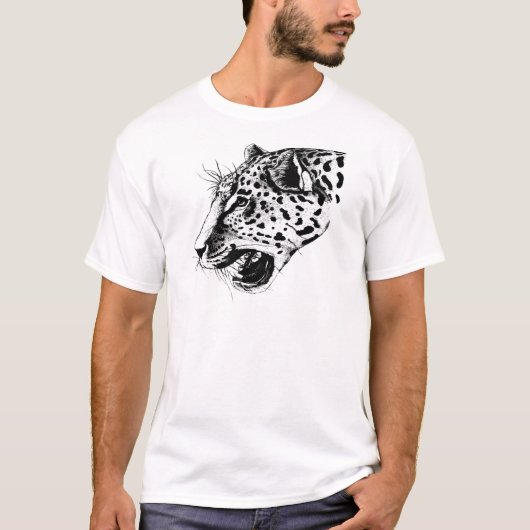 Zwarte en witte luipaard t-shirt (Voorkant)