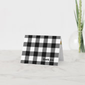 zwarte en witte lumberjack plaid dank kaart (Voorkant)