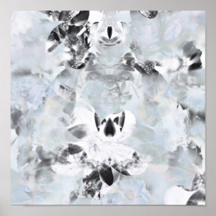 Zwarte en witte luxe abstracte moderne kunst poster