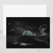 Zwarte en witte maan Night Sky Mountain Galaxy Pos Kaart (Voorkant / Achterkant)