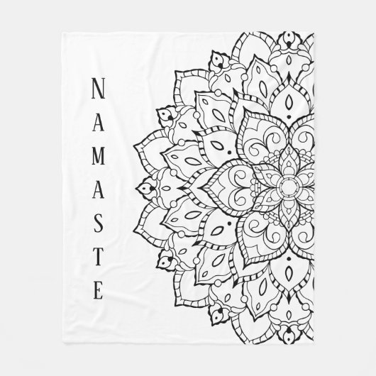 Zwarte en witte mandala Fleece Blanket (Voorkant)