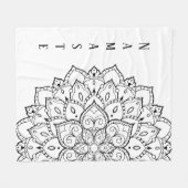 Zwarte en witte mandala Fleece Blanket (Voorkant (Horizontaal))