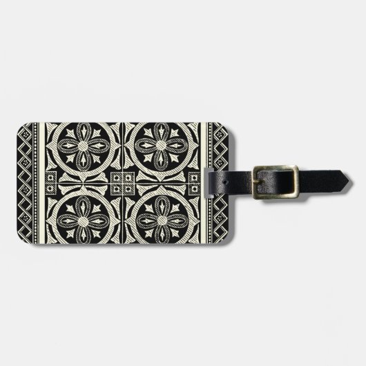 Zwarte en Witte Mandala Motif door Vision Studio Bagagelabel (Voorkant horizontaal)