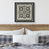 Zwarte en Witte Mandala Motif door Vision Studio Canvas Afdruk (Insitu (Slaapkamer))