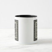 Zwarte en Witte Mandala Motif door Vision Studio Mok (Midden)