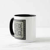 Zwarte en Witte Mandala Motif door Vision Studio Mok (Voorkant links)