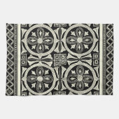 Zwarte en Witte Mandala Motif door Vision Studio Theedoek (Horizontaal)