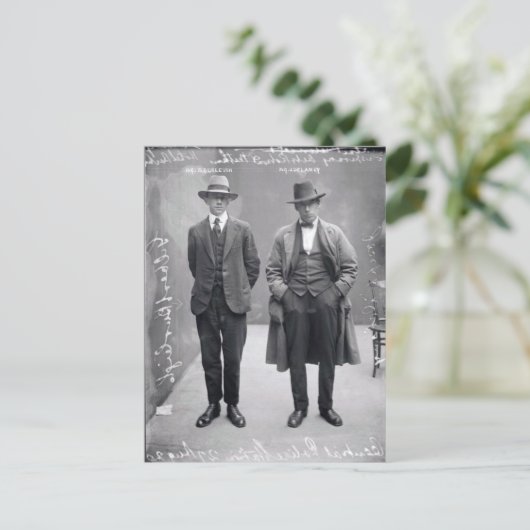  zwarte en witte Mannen Mok Shot Briefkaart (Staand voorkant)