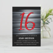 Zwarte en witte Mannen-verjaardag 16e Kaart (Staand voorkant)