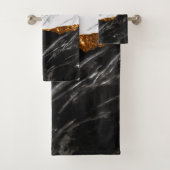 Zwarte en witte marmer bad handdoek (Insitu)