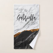Zwarte en witte marmer bad handdoek (Handdoek)