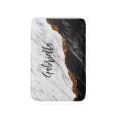 Zwarte en witte marmer badmat (Voorkant Verticaal)