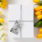 Zwarte en witte marmer cadeaulabel