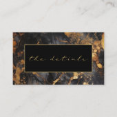 Zwarte en witte marmer, details bruiloft informatiekaartje (Voorkant)