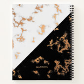 Zwarte en witte marmer notitieboek (Achterkant)