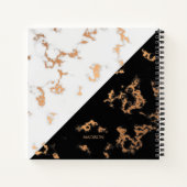 Zwarte en witte marmer notitieboek (Achterkant)