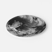 Zwarte en witte marmer papieren bordje (Gekanteld)