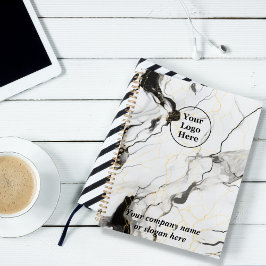 Zwarte en witte marmer planner